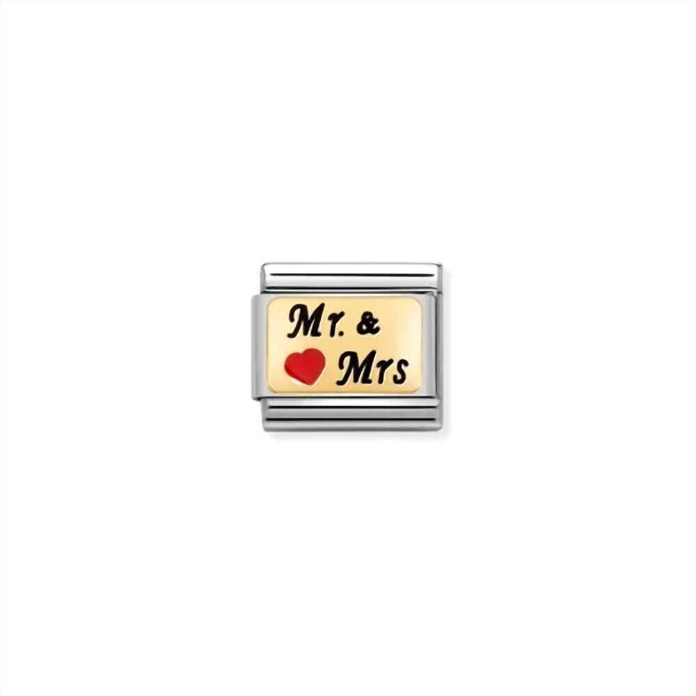 NEW NOMINATION unisex love composable classic links in mr. and mrs. heart